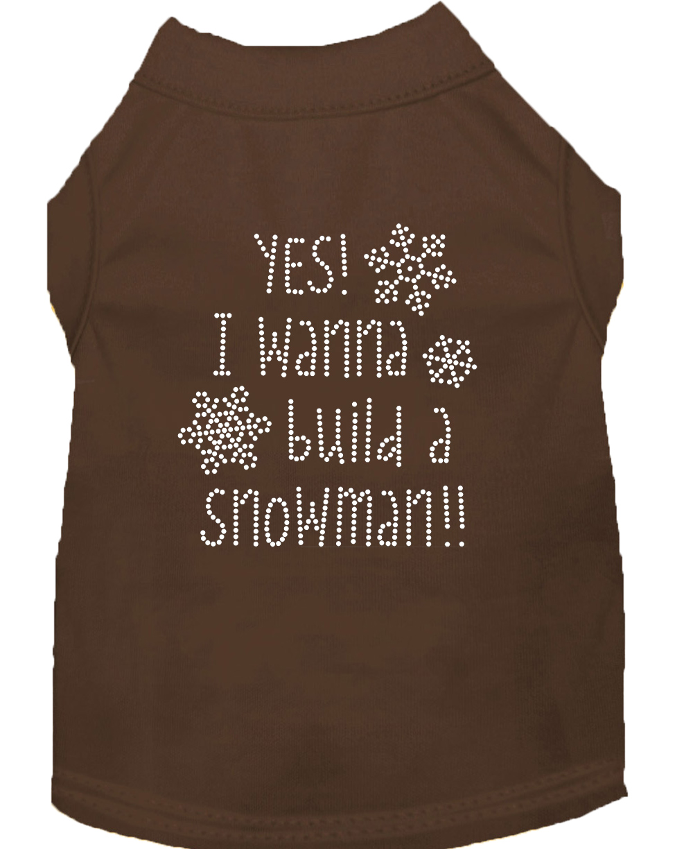 Yes! I want to build a Snowman Rhinestone Dog Shirt Brown Lg